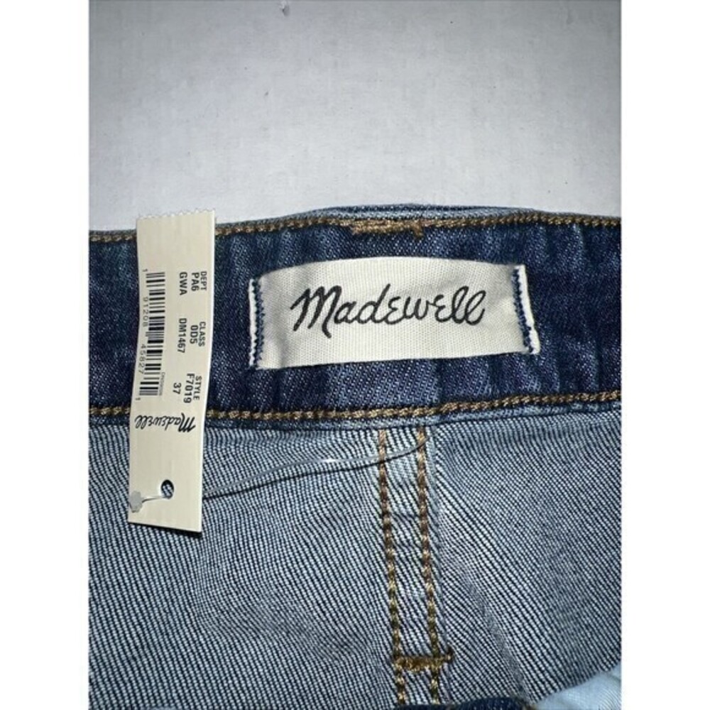 Madewell High Rise Denim Raw Hem Cuffed Shorts Size W37 NWT - Picture 7 of 7